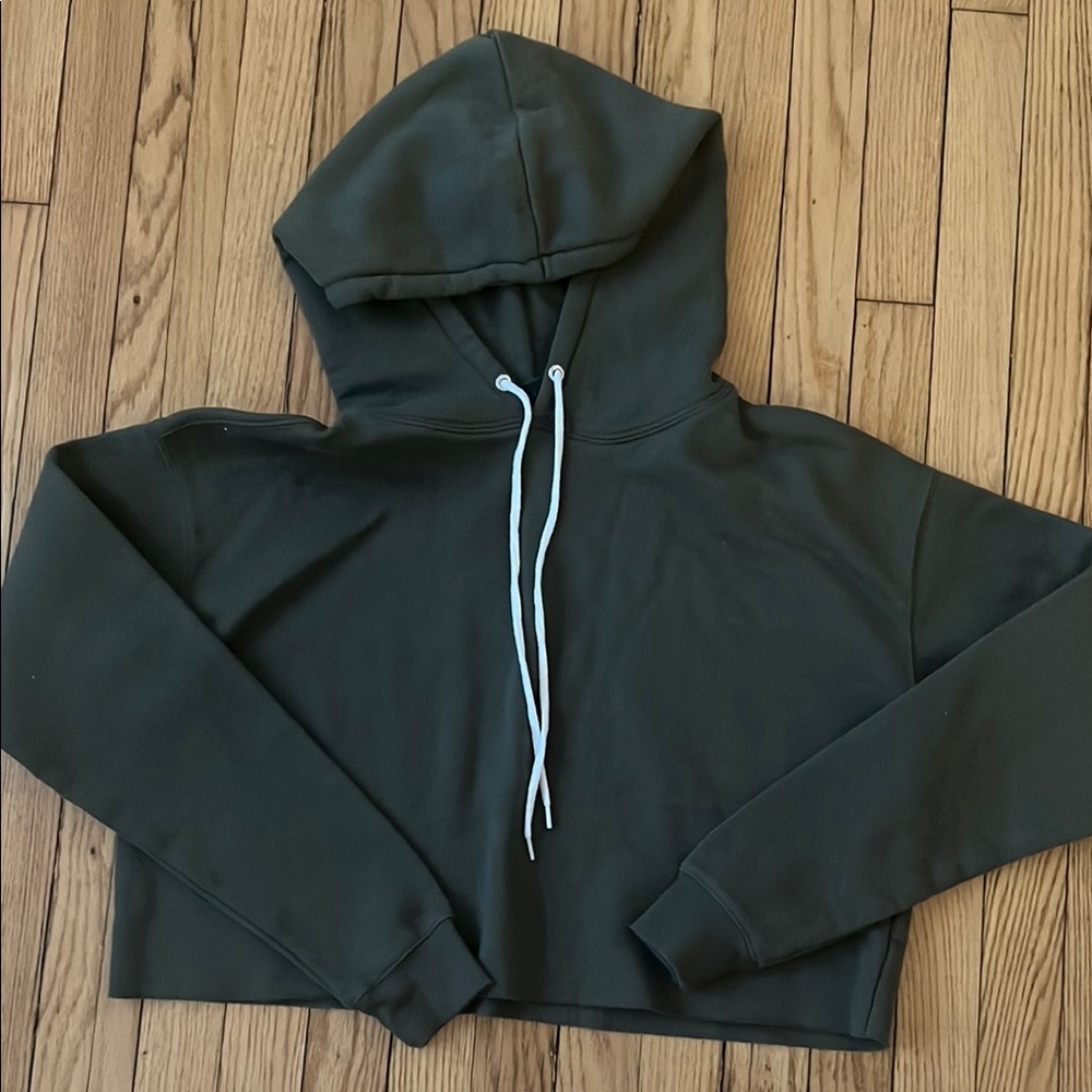 Women’s Large Dark Green Cropped Hoodie